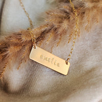 Short Gold Bar Necklace - Going Golden