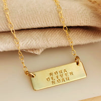 Three Name Bar Necklace - Going Golden