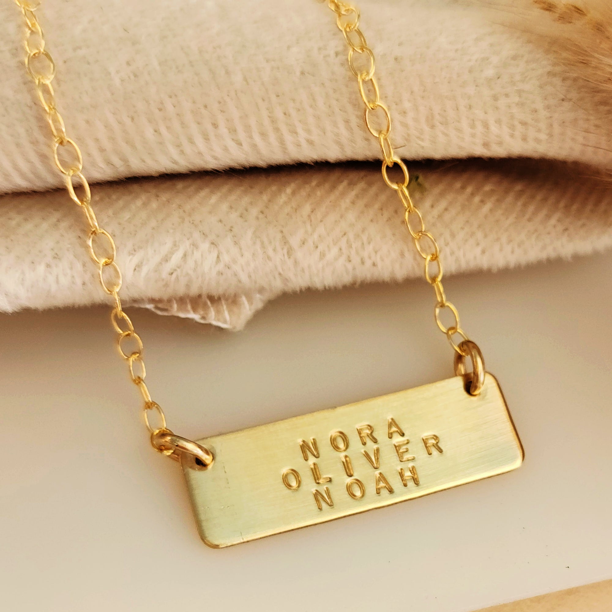 Three Name Bar Necklace