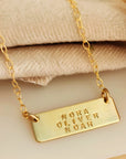 Three Name Bar Necklace