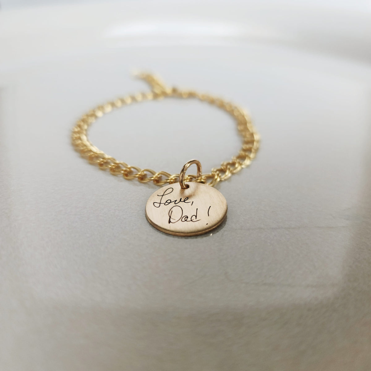 Gold Handwriting Charm Bracelet - Going Golden