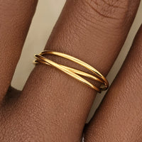 14k Gold Filled Interlocking Fidget Ring – Triple Band Stacking Ring - Going Golden