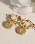 Birth Flower Hoop Earrings - Going Golden