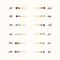 Birthstone Stud Earrings - Going Golden