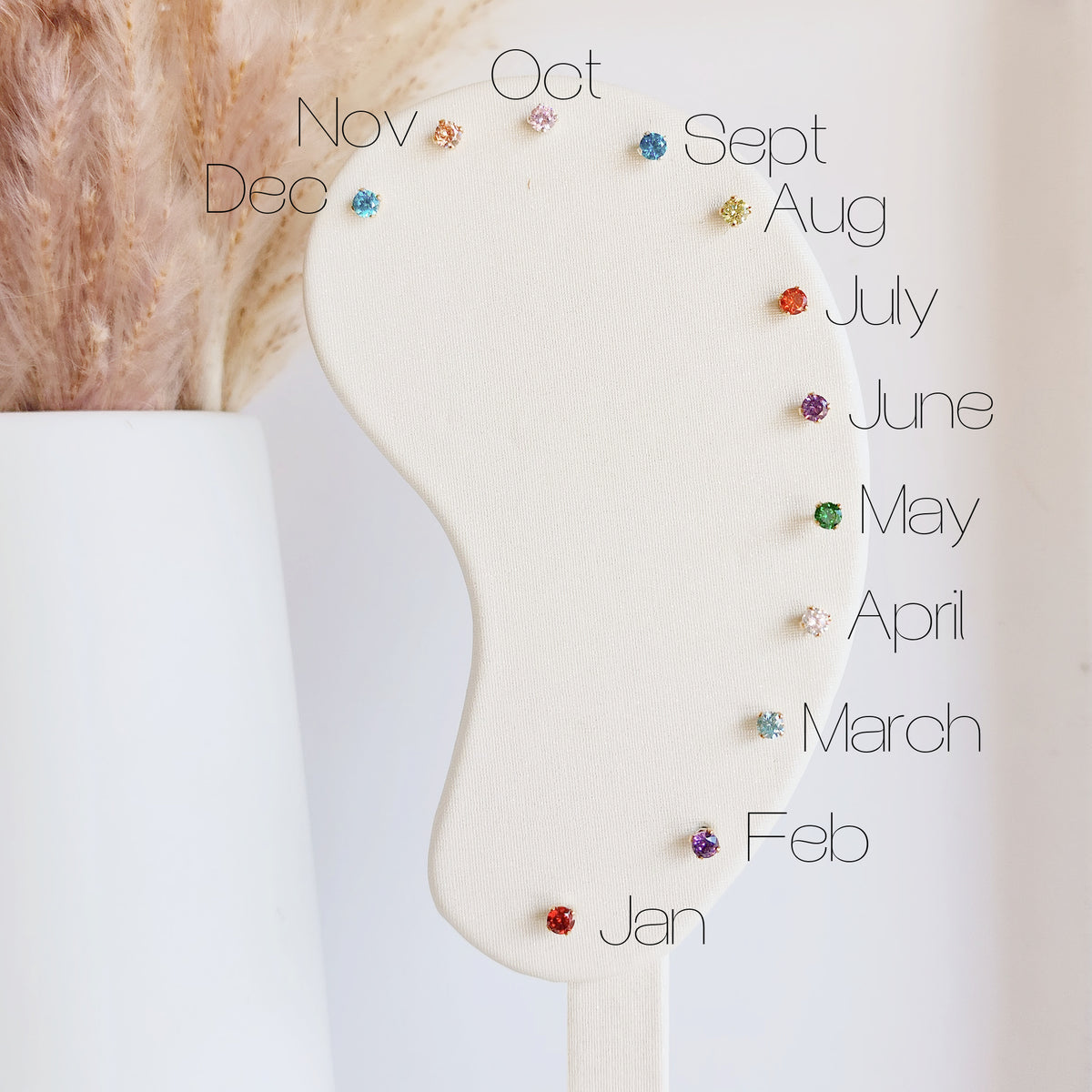 birthstone earrings month chart