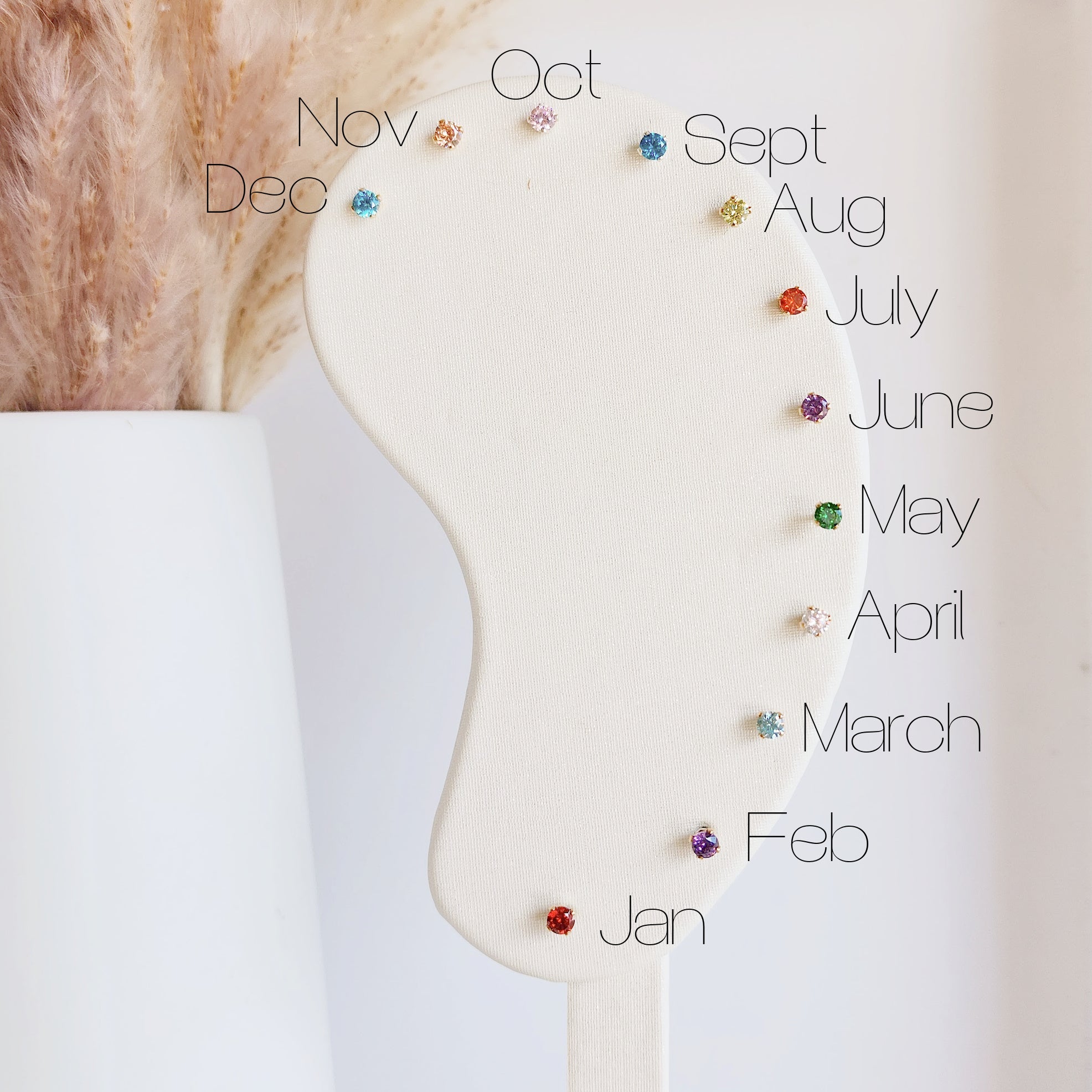 birthstone earrings month chart