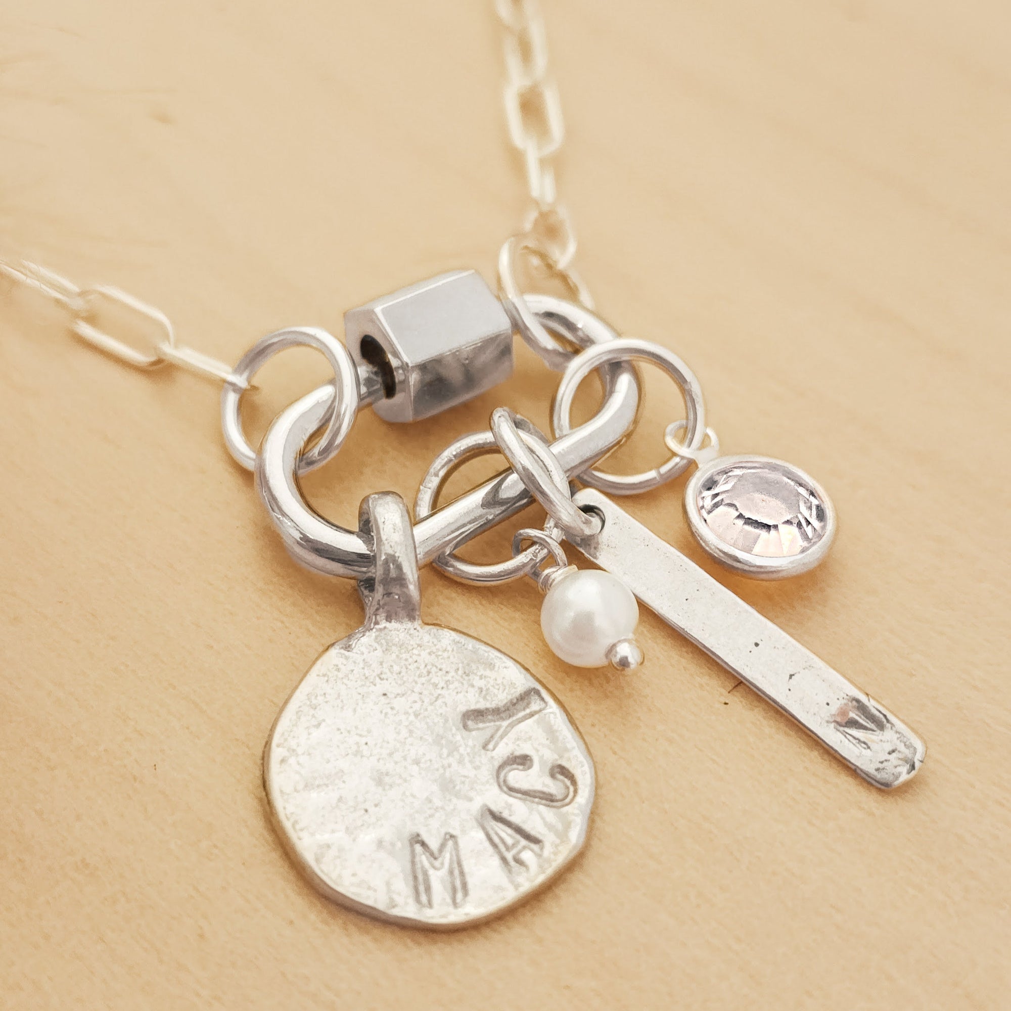 silver carabiner charm