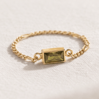 Birthstone Chain Ring - Going Golden