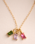 Rectangle Birthstone Necklace - Going Golden