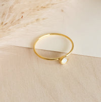 Large Birthstone Stacking Ring - Going Golden
