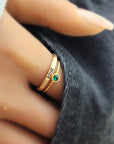 Stacking Ring Set with Year and Birthstone - The Riley