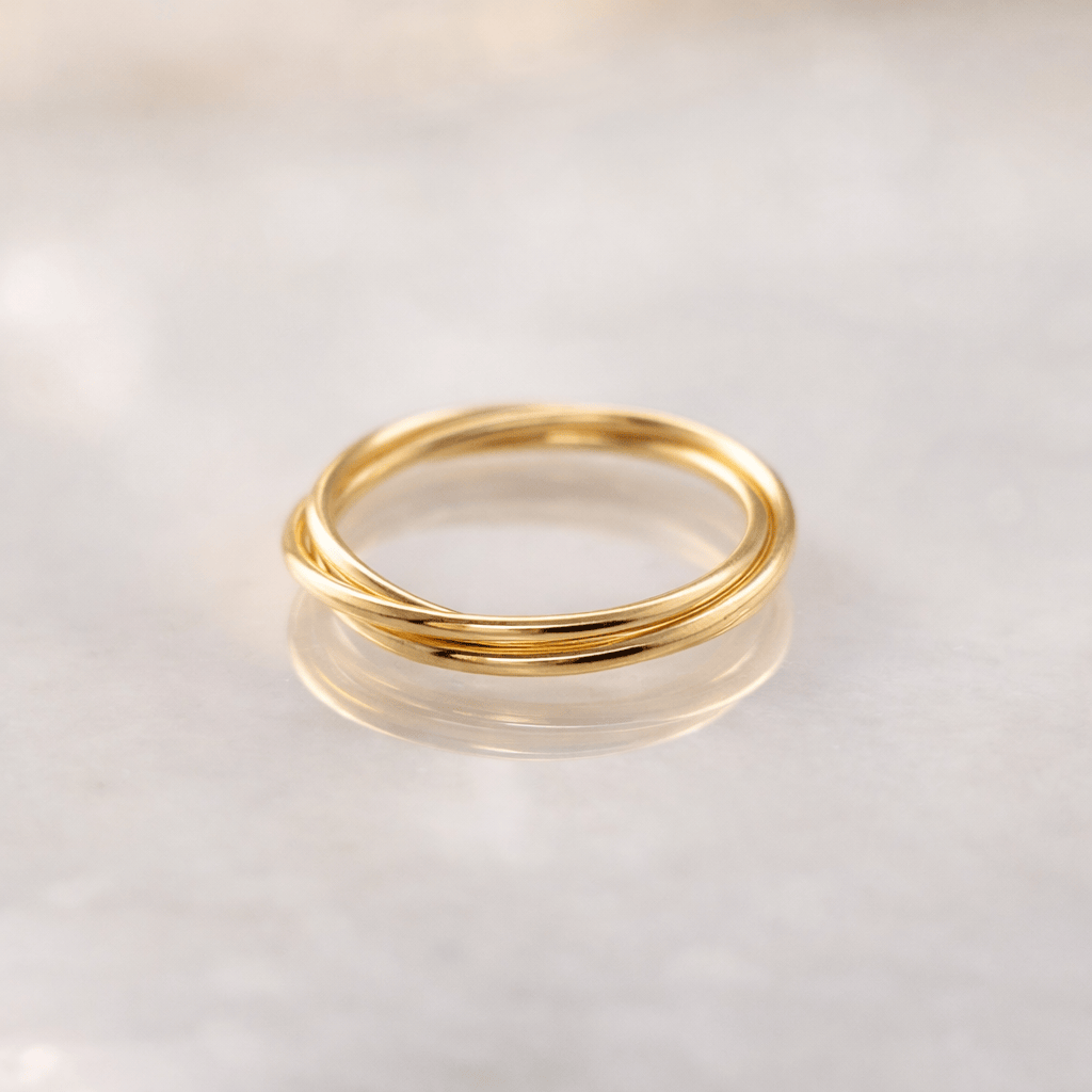 14k Gold Filled Interlocking Fidget Ring – Triple Band Stacking Ring - Going Golden