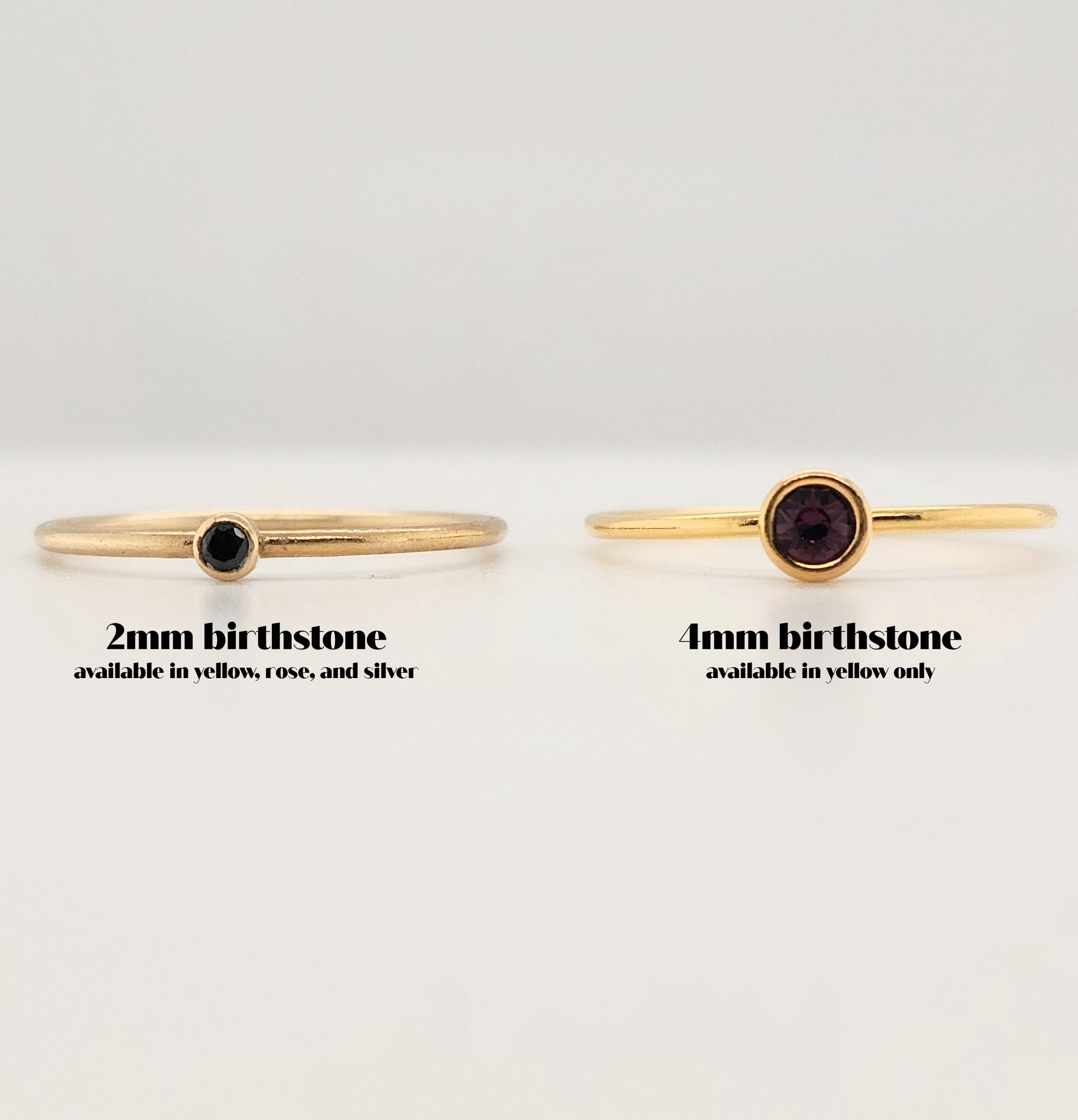 4mm Birthstone Stacking Ring - Going Golden