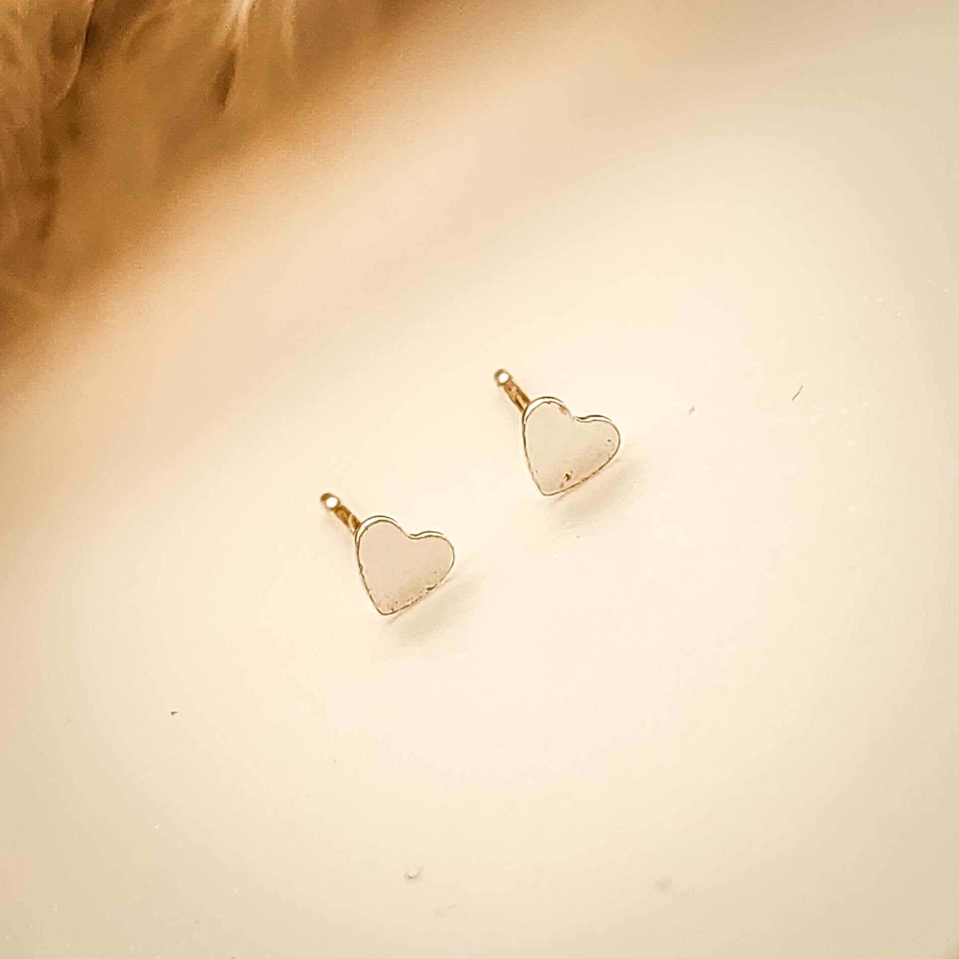 Heart Studs - Going Golden