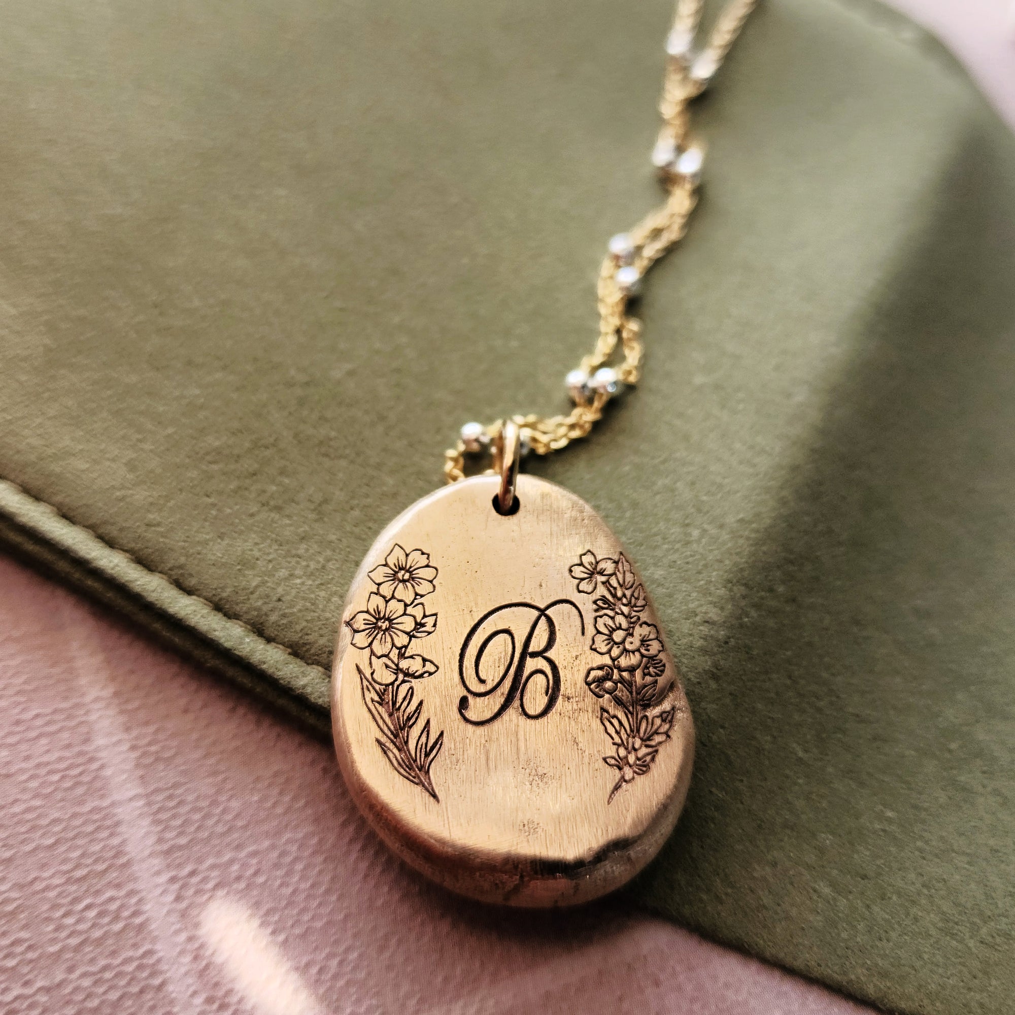 PMC Birth Flower Nugget Necklace - Going Golden