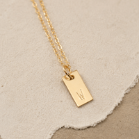 Dainty Gold Initial Tag Necklace