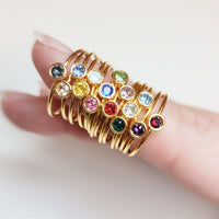 4mm Birthstone Stacking Ring - Going Golden