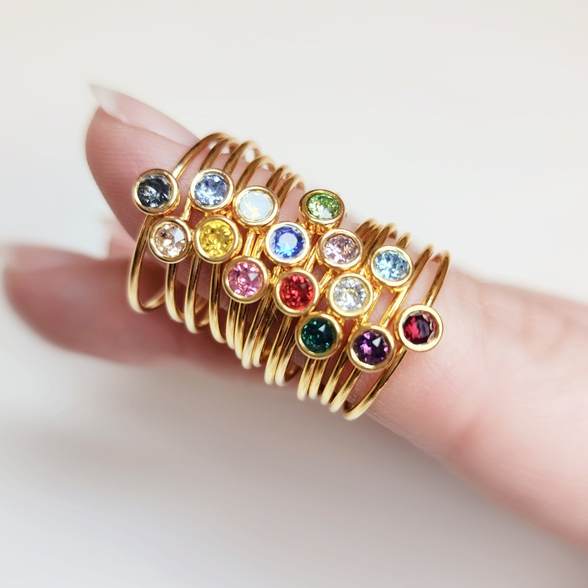 4mm Birthstone Stacking Ring - Going Golden