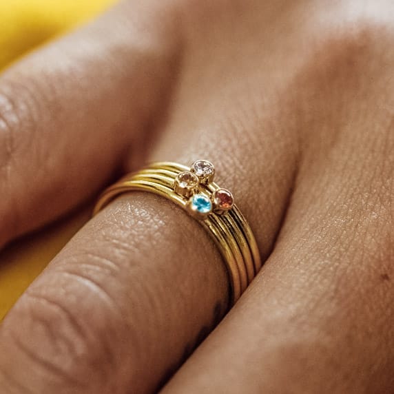 January Birthstone Stacking Ring - Going Golden