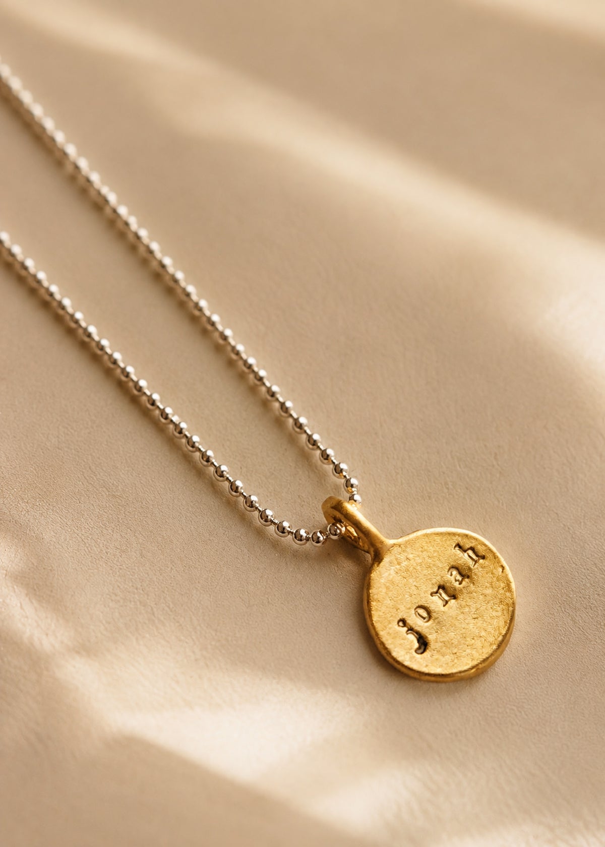 Mini Hand-Stamped Name Tag Necklace