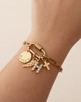 Gold Carabiner Paperclip Charm Bracelet - Going Golden