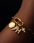 Gold Carabiner Paperclip Charm Bracelet - Going Golden