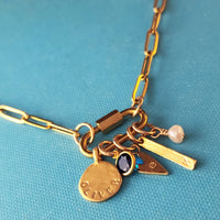 Gold Carabiner Paperclip Charm Necklace - Going Golden