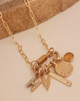 Gold Carabiner Paperclip Charm Necklace