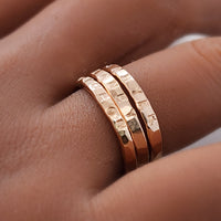 Undarkened Natural Stacking Name Rings - Going Golden