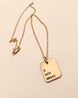 Roman Numerals Gold Rectangle Necklace