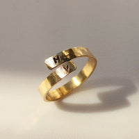 Custom adjustable gold cuff ring for women engraved with initials