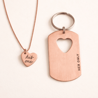 His One Her Only Matching Necklace & Keychain Set