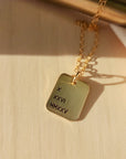 Roman Numerals Gold Rectangle Necklace