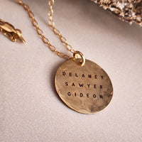 Gold Personalized Circle Pendant Necklace - Going Golden