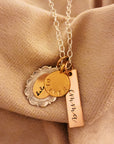 Mixed Metals Three Names Necklace