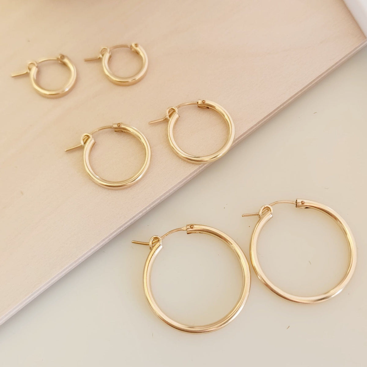 Hoop Earrings – Lightweight Everyday Hoops in Multiple Sizes - Going Golden