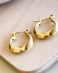 Gold Crescent Hoops