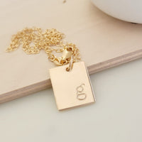 Gold Initial Rectangle Necklace - Going Golden
