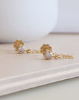 CZ chain earrings