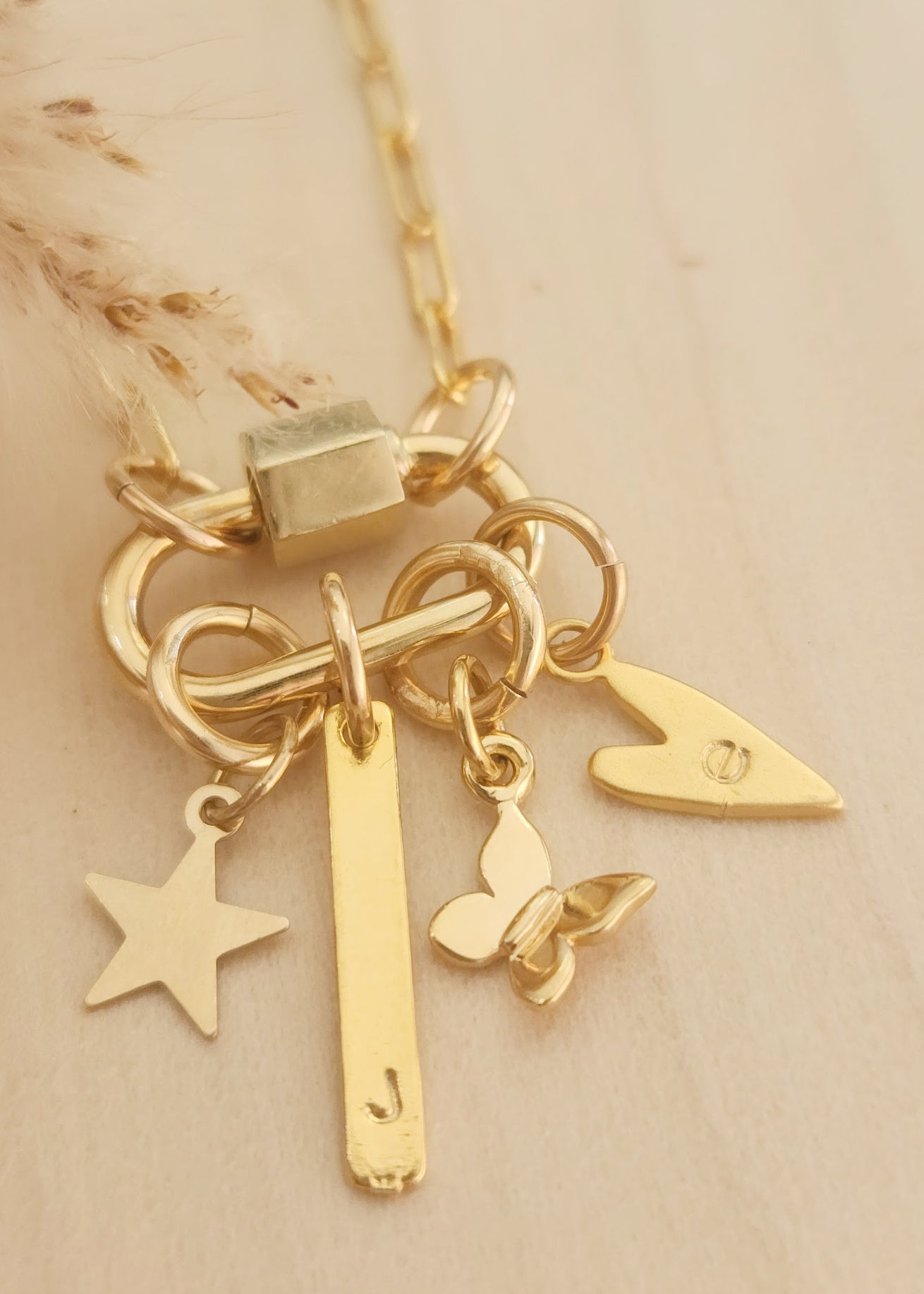 gold carabiner charm