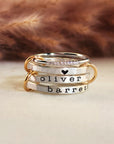 Connected Personalized Silver Ring Set