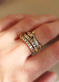 Connected Personalized Silver Ring Set - Going Golden