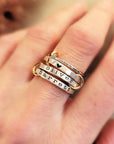 Connected Personalized Silver Ring Set