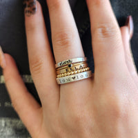 The Anniyah Stacking Name Ring Set - Going Golden