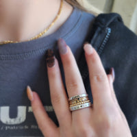 The Anniyah Stacking Name Ring Set - Going Golden