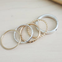 The Anniyah Stacking Name Ring Set - Going Golden