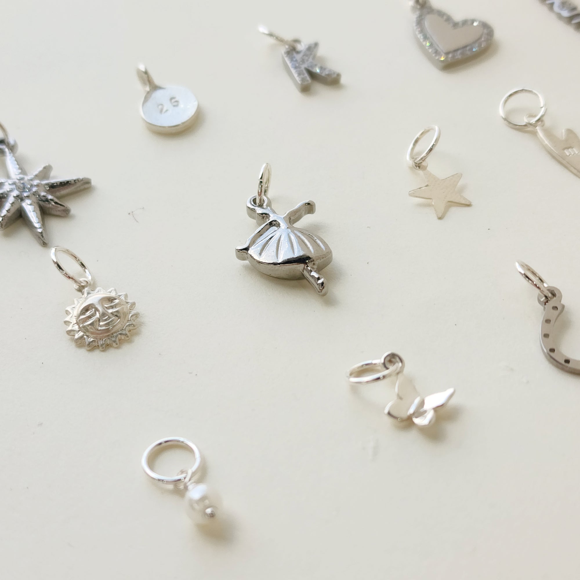 Silver Carabiner Paperclip Charm Bracelet