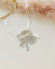 Silver Carabiner Paperclip Charm Bracelet