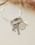 Silver Carabiner Paperclip Charm Bracelet