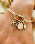 Silver Carabiner Paperclip Charm Bracelet